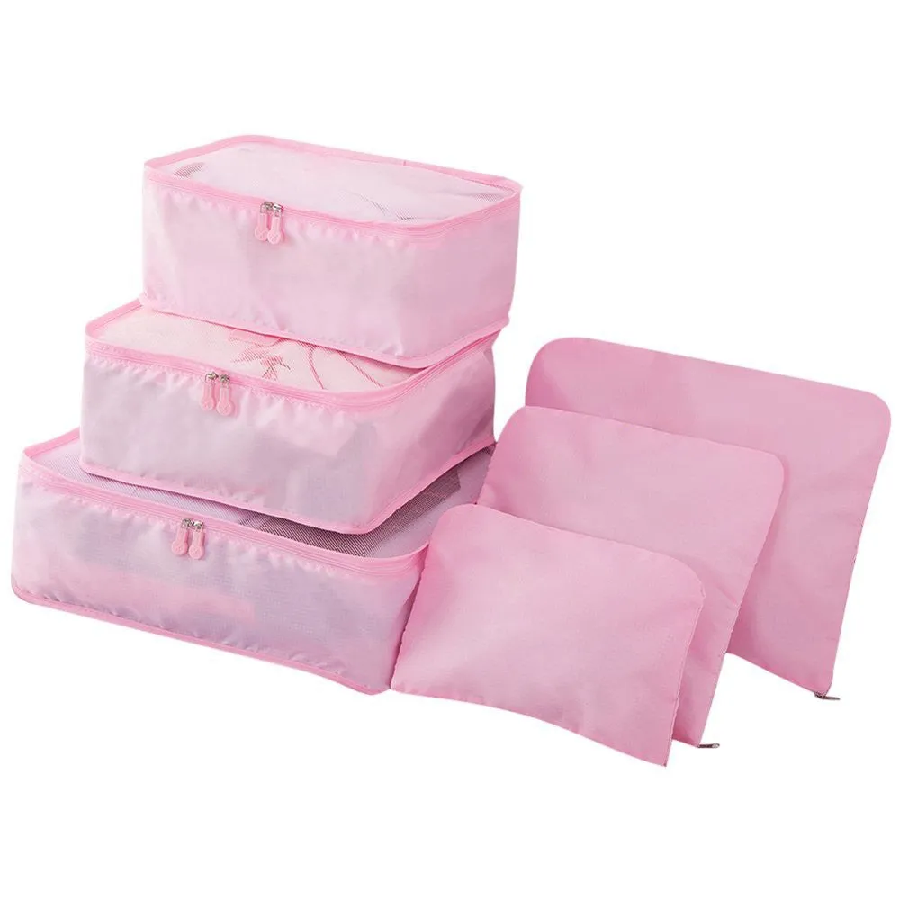 6Pcs/Set Lightweight Luggage Travel Bags Men And Women Packing Cubes Organizer Compression Pouches