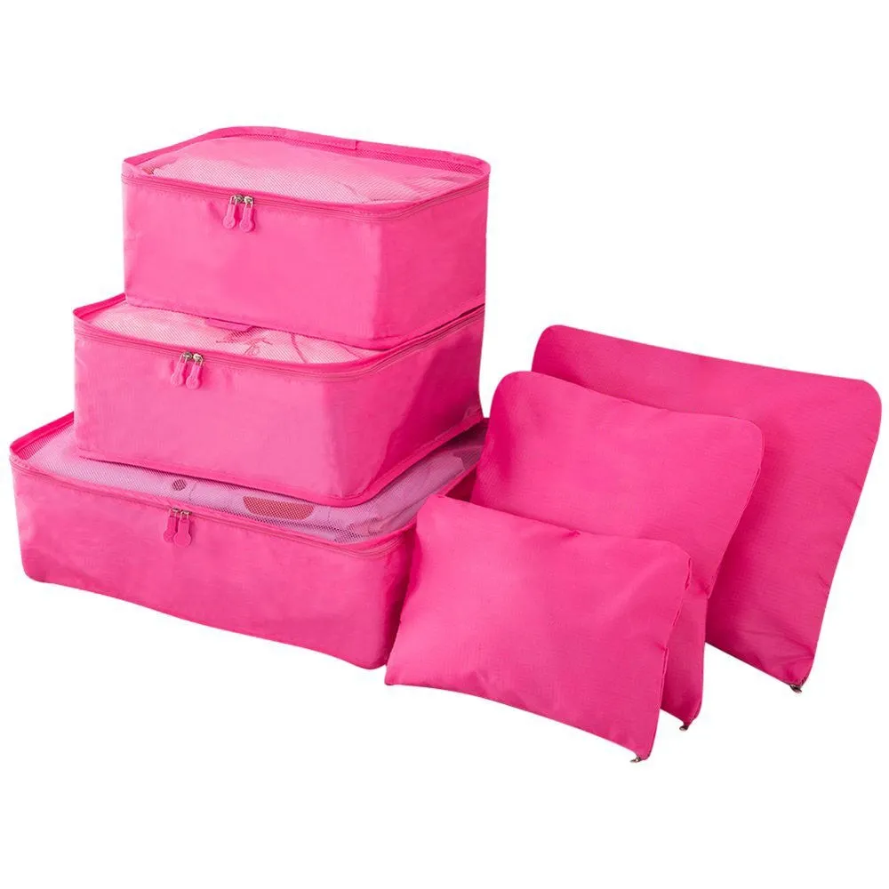 6Pcs/Set Lightweight Luggage Travel Bags Men And Women Packing Cubes Organizer Compression Pouches