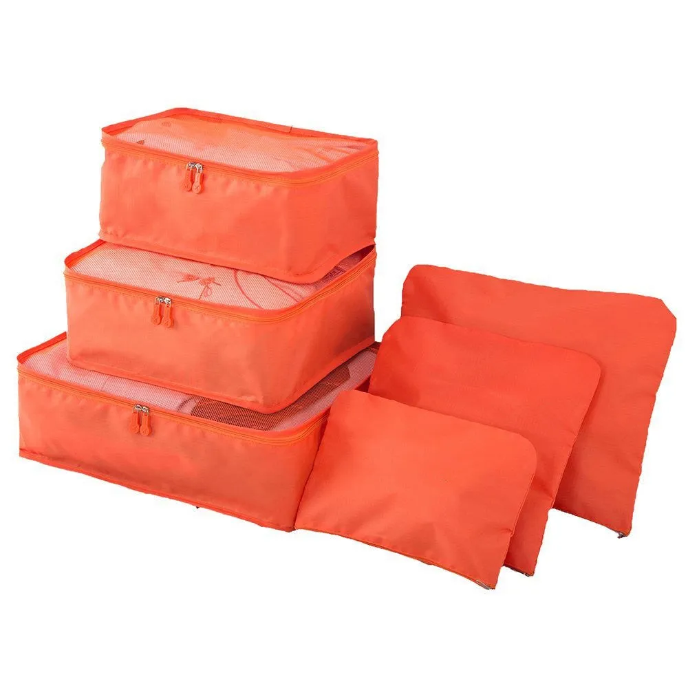 6Pcs/Set Lightweight Luggage Travel Bags Men And Women Packing Cubes Organizer Compression Pouches
