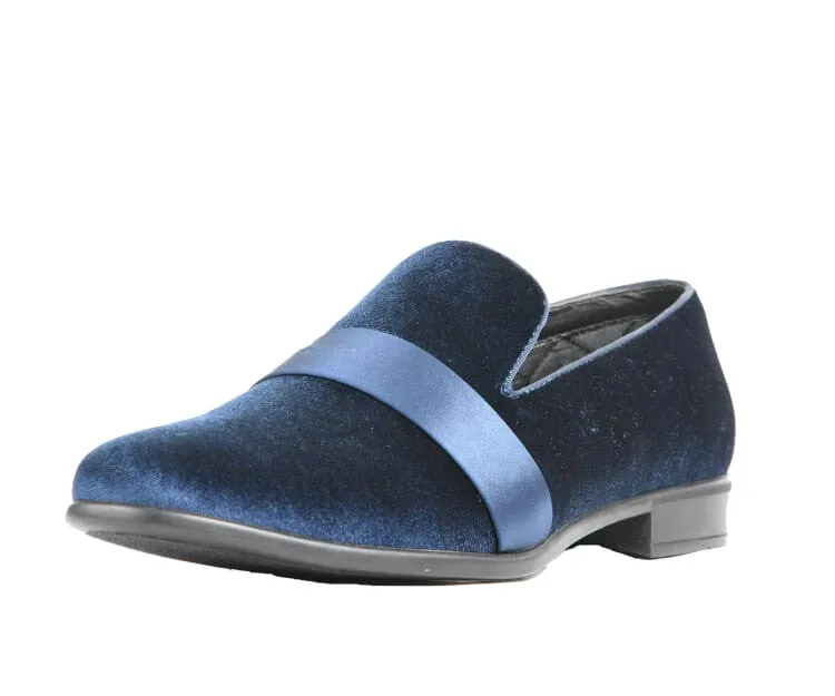 Amali Knight Navy Velvet Loafers Men’s Velvet