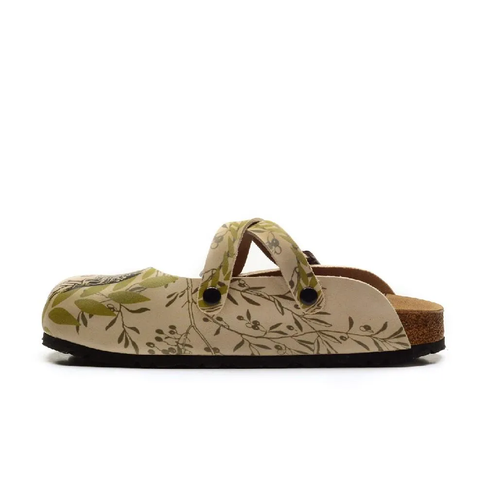 Beige & Green Man & Woman Clogs - CAL3208