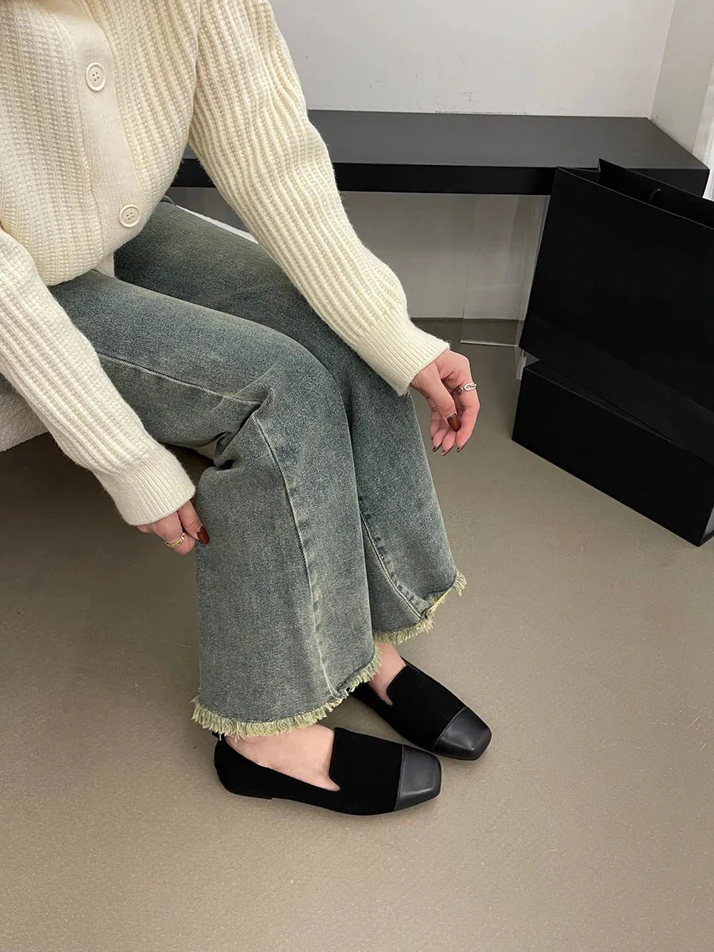 binfenxie  -  Round Toe Women Loafers Mary Janes Mixed Color 2024 New Arrivals Sexy Party Flat Heeled Fashion Autumn Spring Dress Shoes Woman