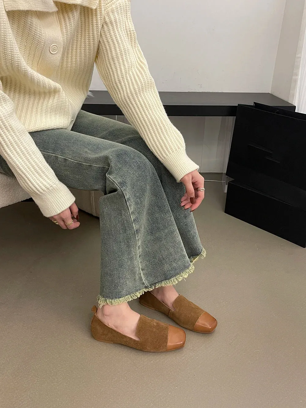 binfenxie  -  Round Toe Women Loafers Mary Janes Mixed Color 2024 New Arrivals Sexy Party Flat Heeled Fashion Autumn Spring Dress Shoes Woman