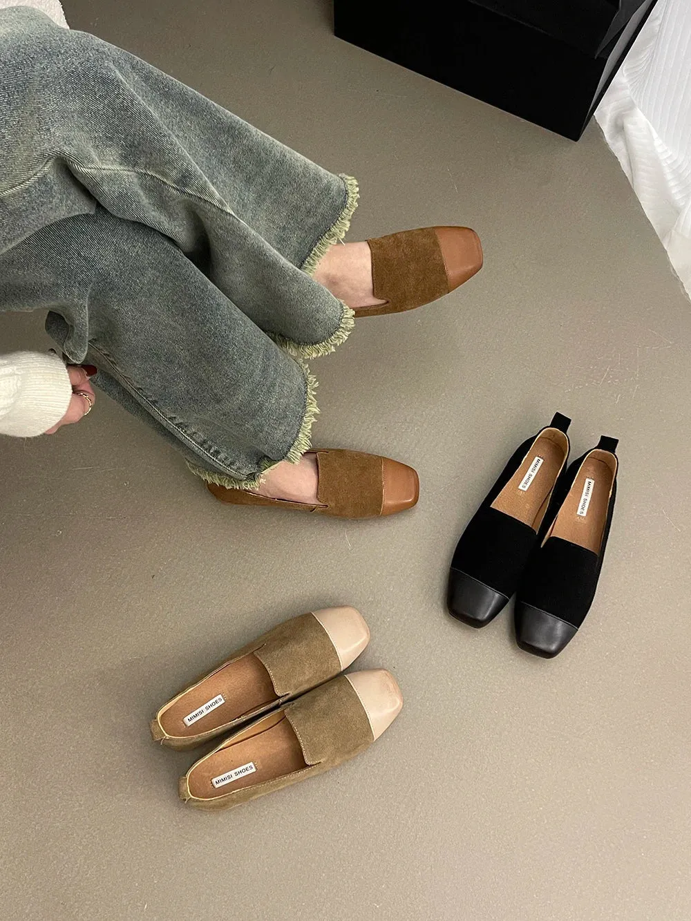 binfenxie  -  Round Toe Women Loafers Mary Janes Mixed Color 2024 New Arrivals Sexy Party Flat Heeled Fashion Autumn Spring Dress Shoes Woman
