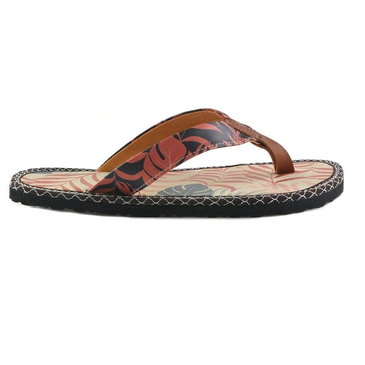 Black & Orange Jungle Flip-Flop CAL411