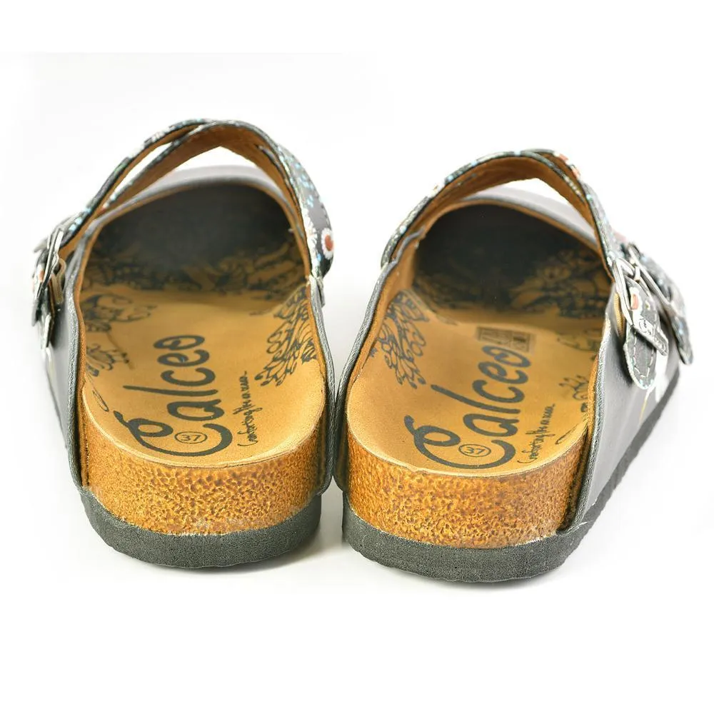 Black & Red Floral Crisscross Clogs WCAL165