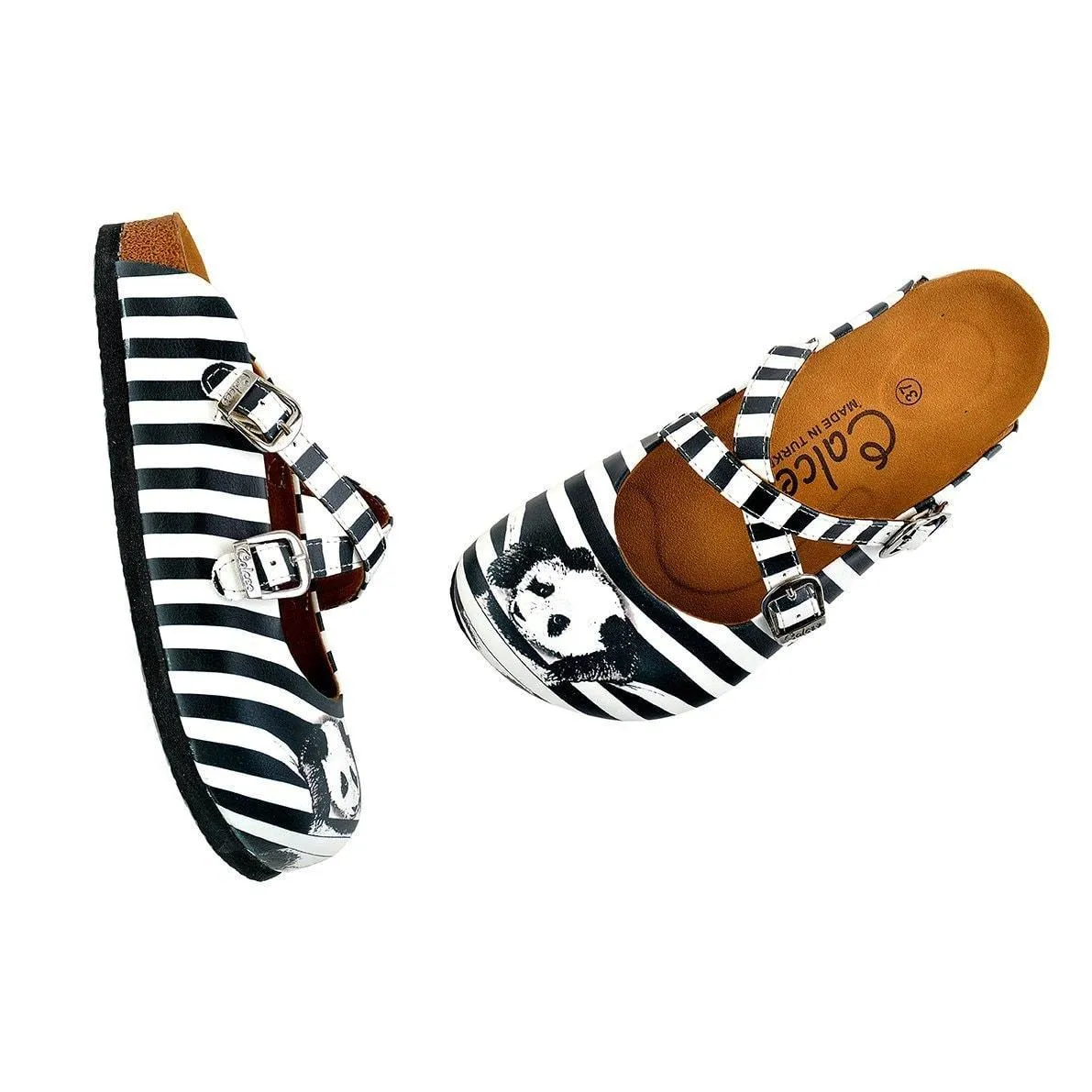 Black & White Panda Clogs WCAL143