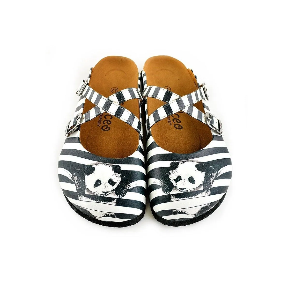 Black & White Panda Clogs WCAL143