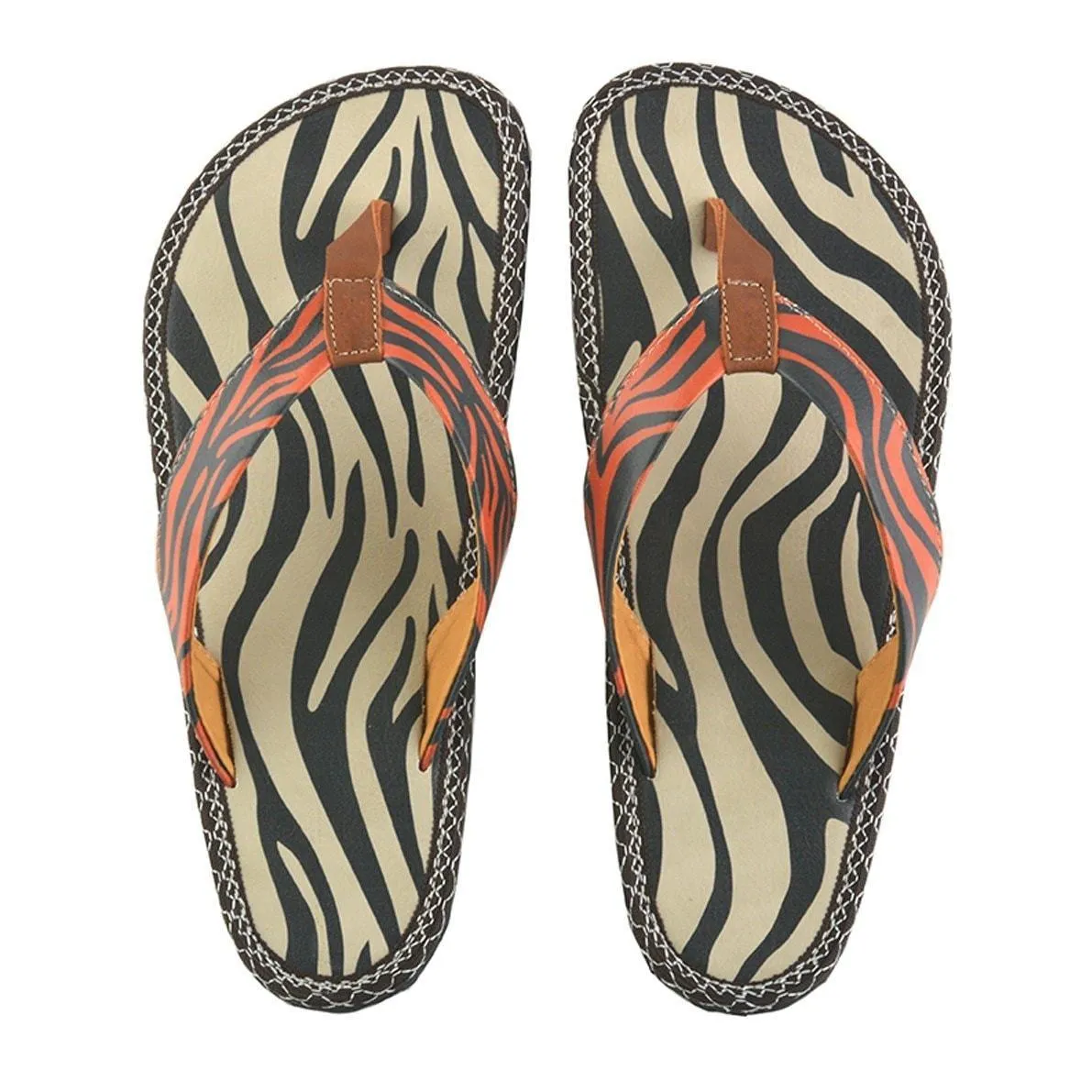 Black & White Zebra Flip-Flop CAL407