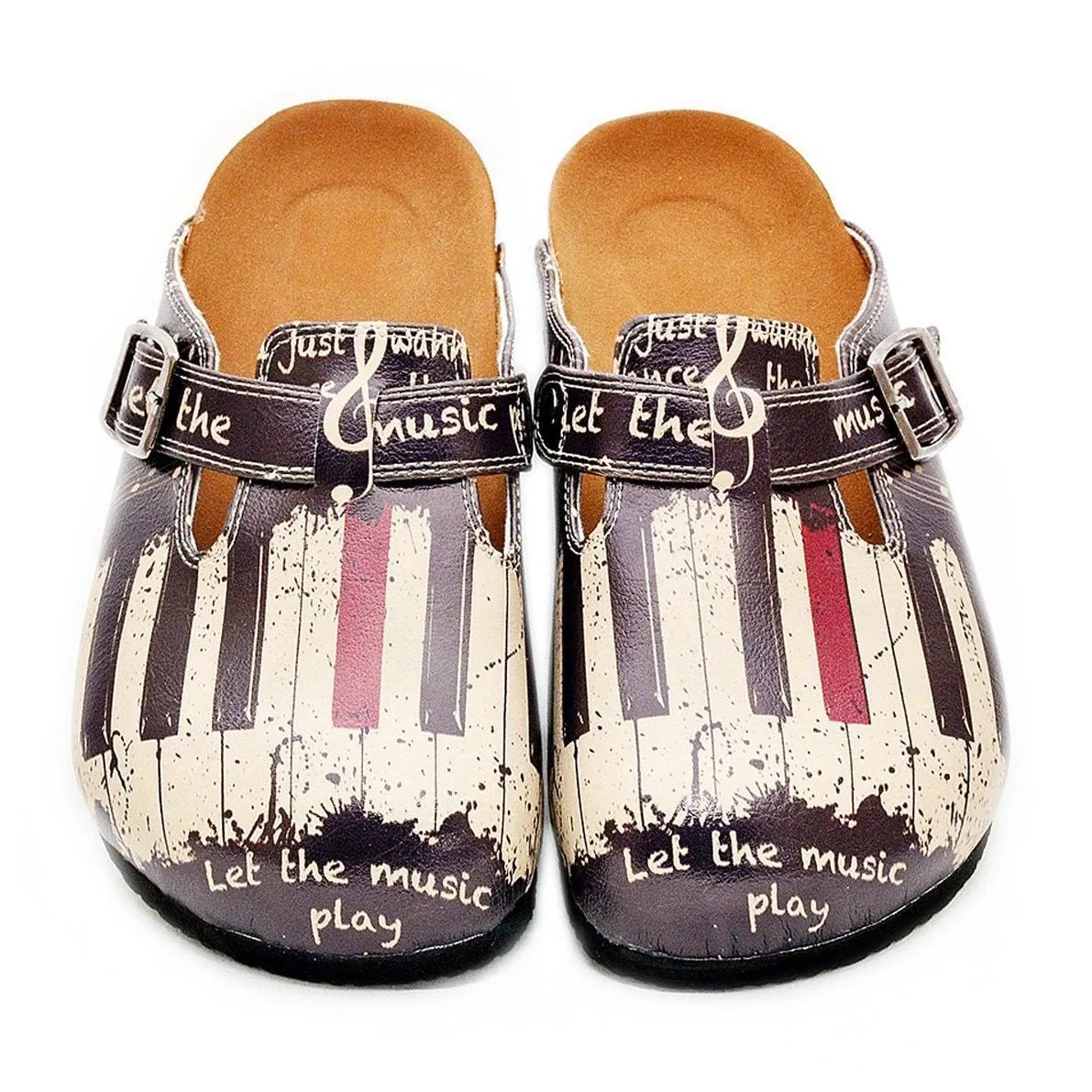 Black Piano Keys Clogs CAL311