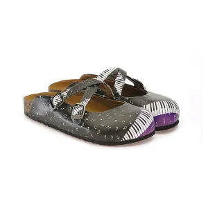 Black Piano Notes Clogs WCAL115