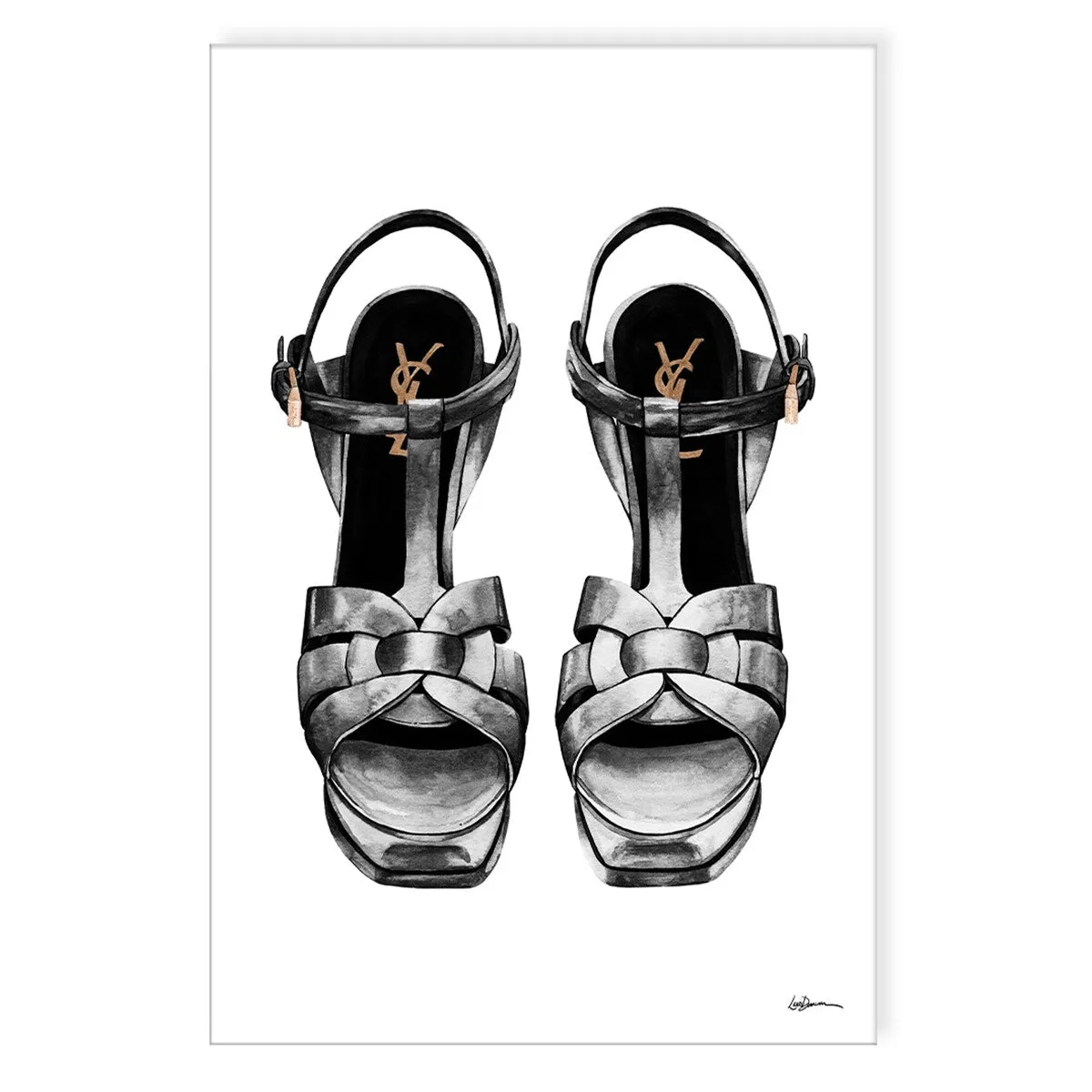 'Black Stilettos' Canvas Fashion Wall Art by Laurie Duncan