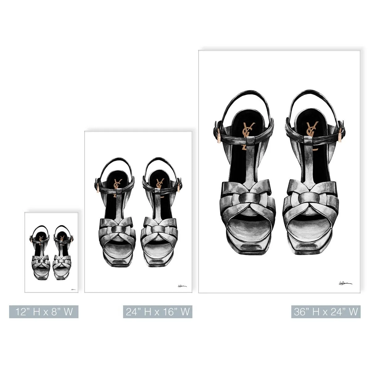 'Black Stilettos' Canvas Fashion Wall Art by Laurie Duncan