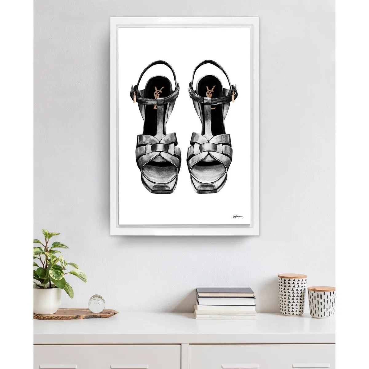 'Black Stilettos' Canvas Fashion Wall Art by Laurie Duncan