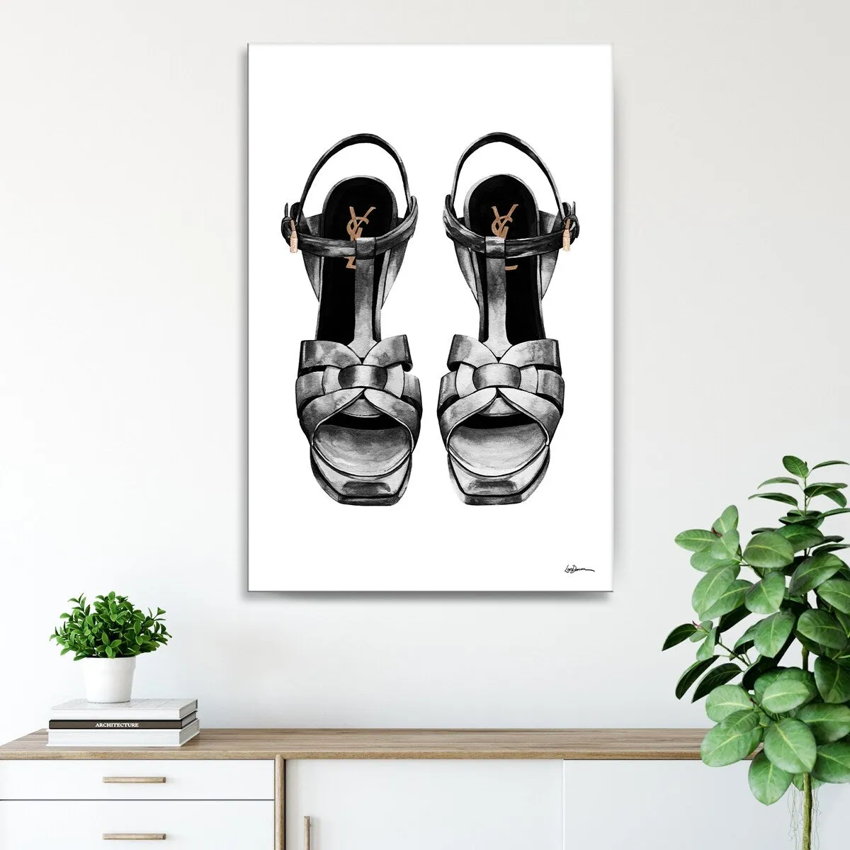 'Black Stilettos' Canvas Fashion Wall Art by Laurie Duncan