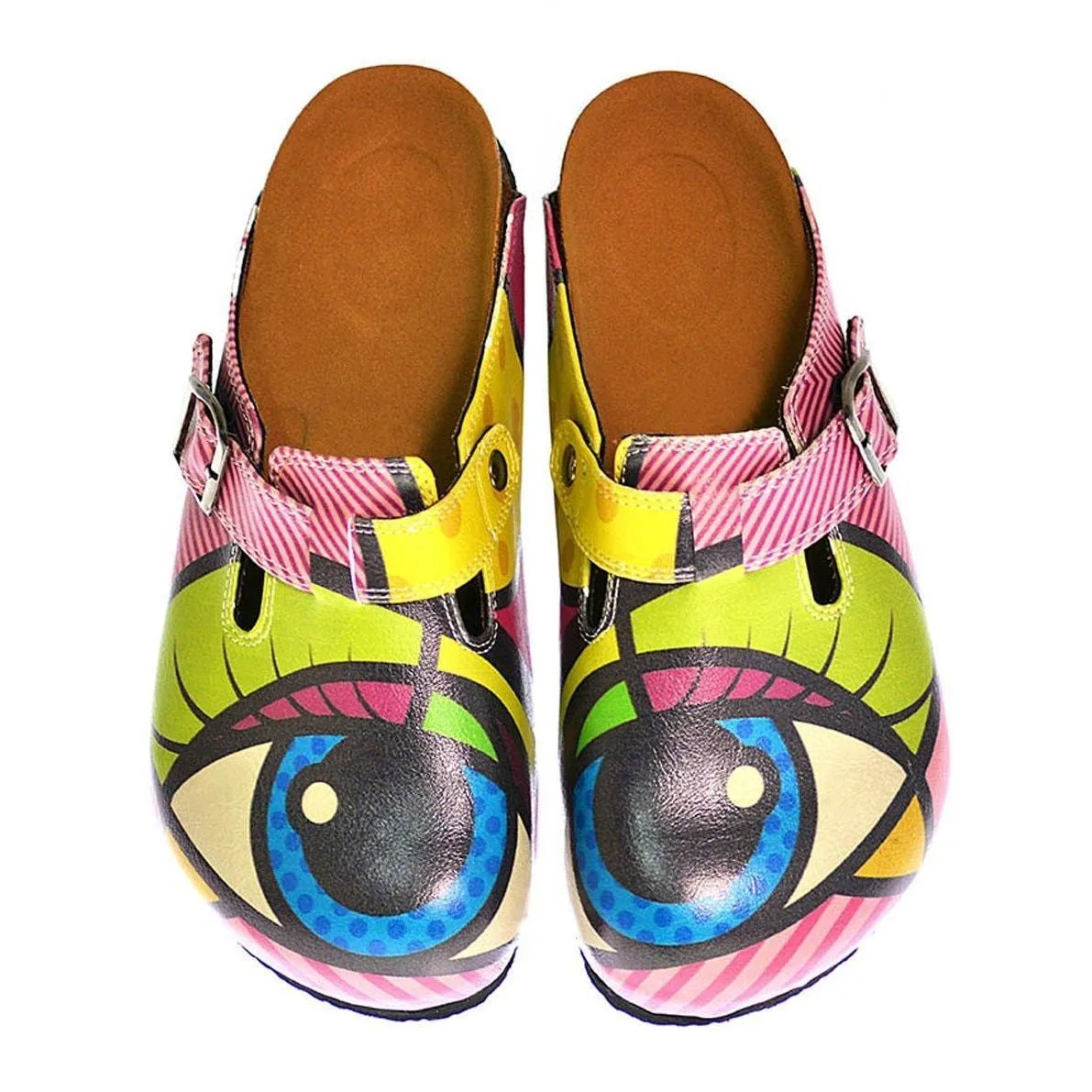 Blue & Green Eye Clogs CAL318