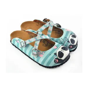 Blue & Pink Panda Clogs WCAL122