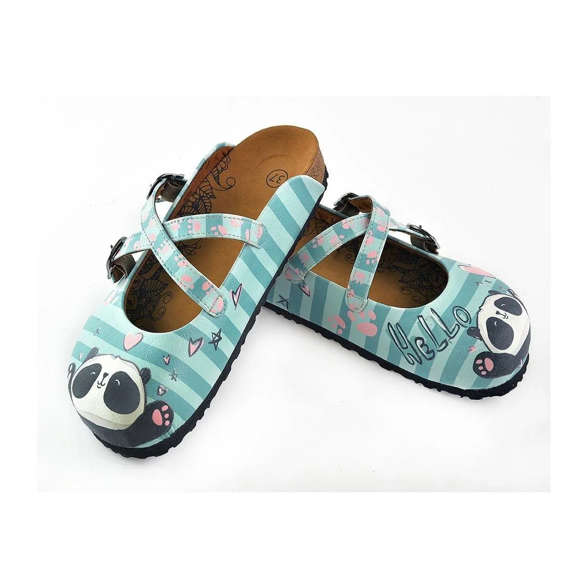 Blue & Pink Panda Clogs WCAL122
