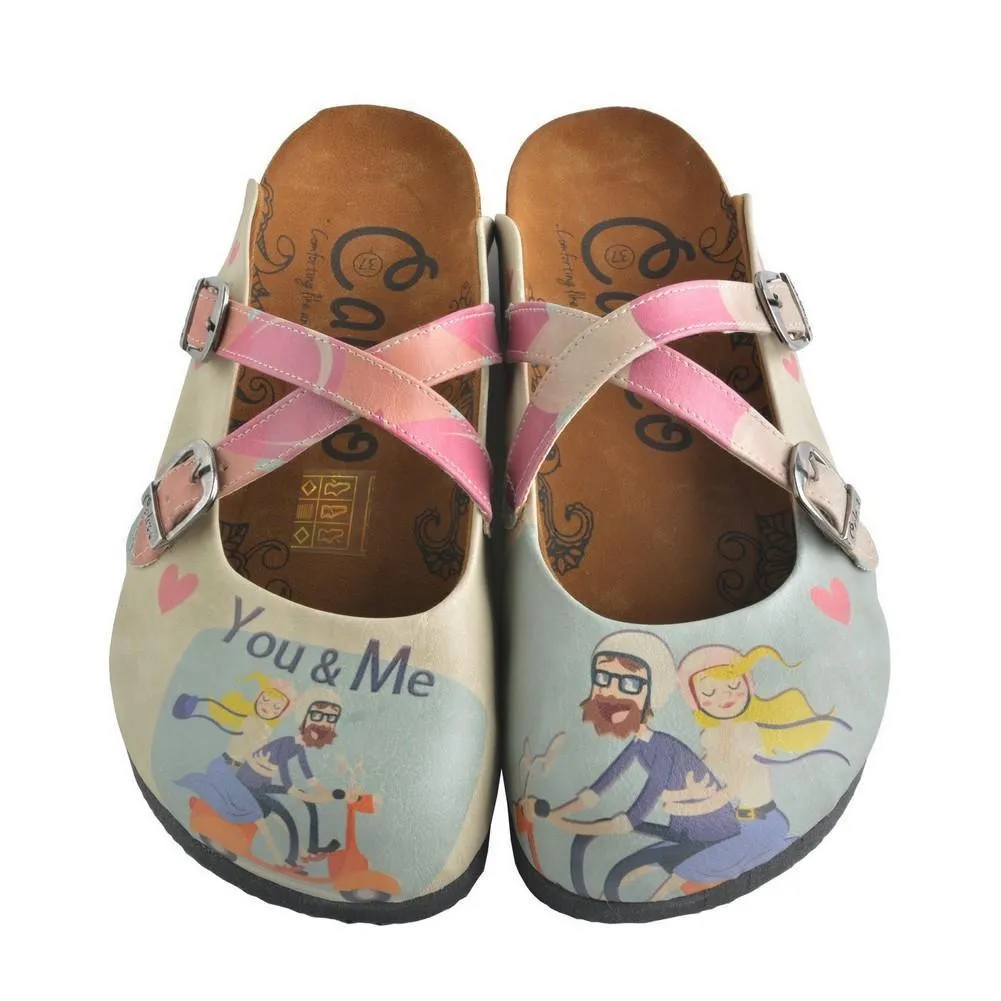 Blue & Pink You & Me Clogs CAL147