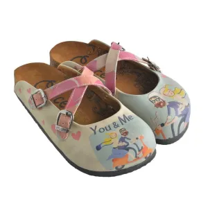Blue & Pink You & Me Clogs CAL147