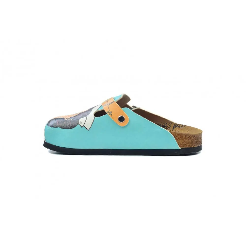 Blue & White Nurse Clogs - WCAL3442
