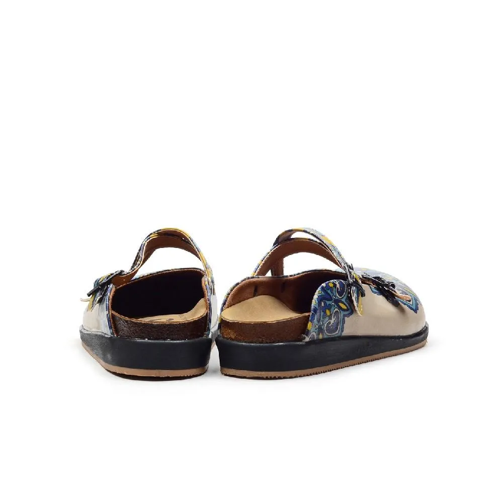 Blue & Yellow Abstract Clogs - GYB101
