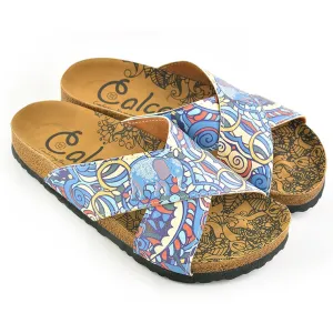 Blue & Yellow Elephant Cross-Strap Sandal CAL1108