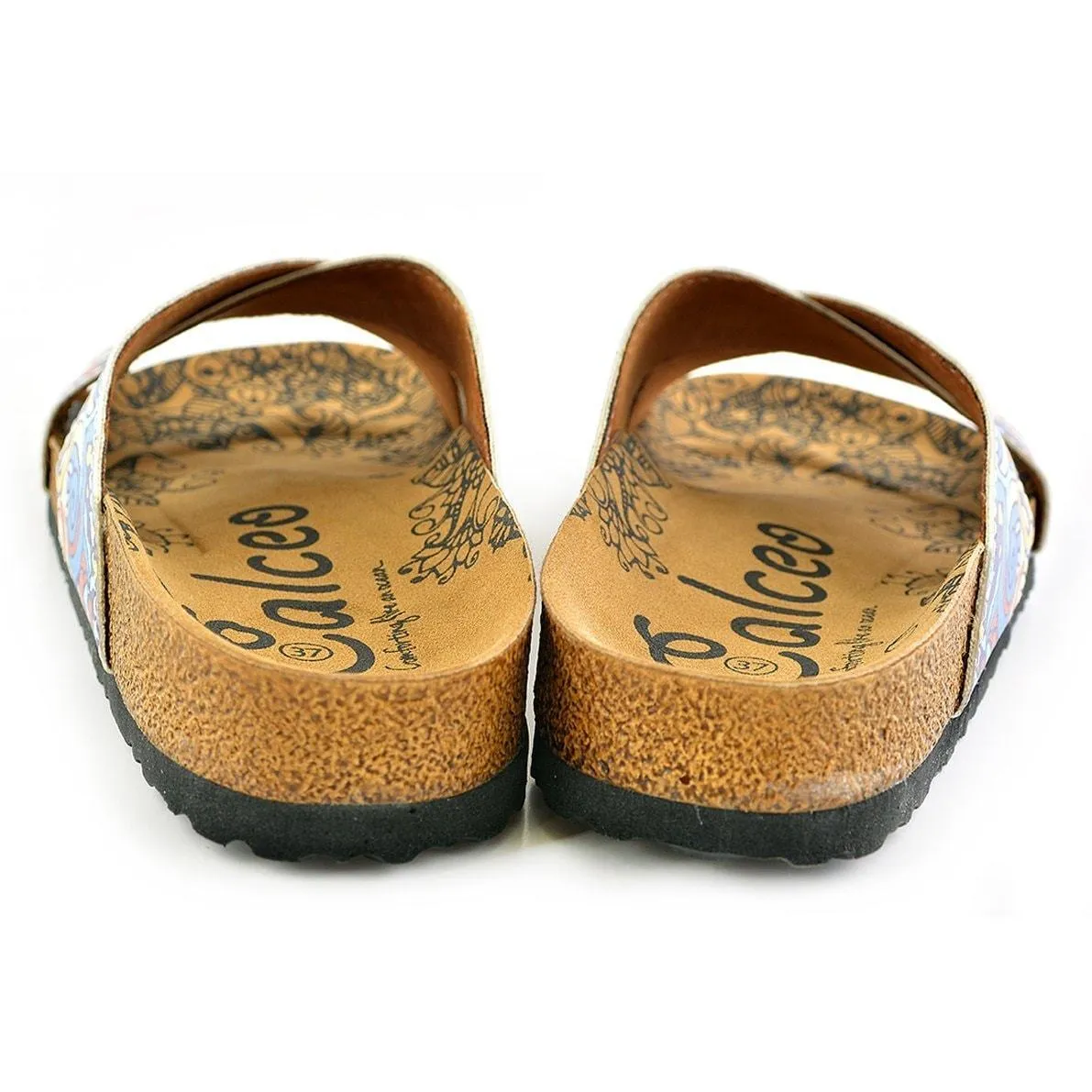 Blue & Yellow Elephant Cross-Strap Sandal CAL1108