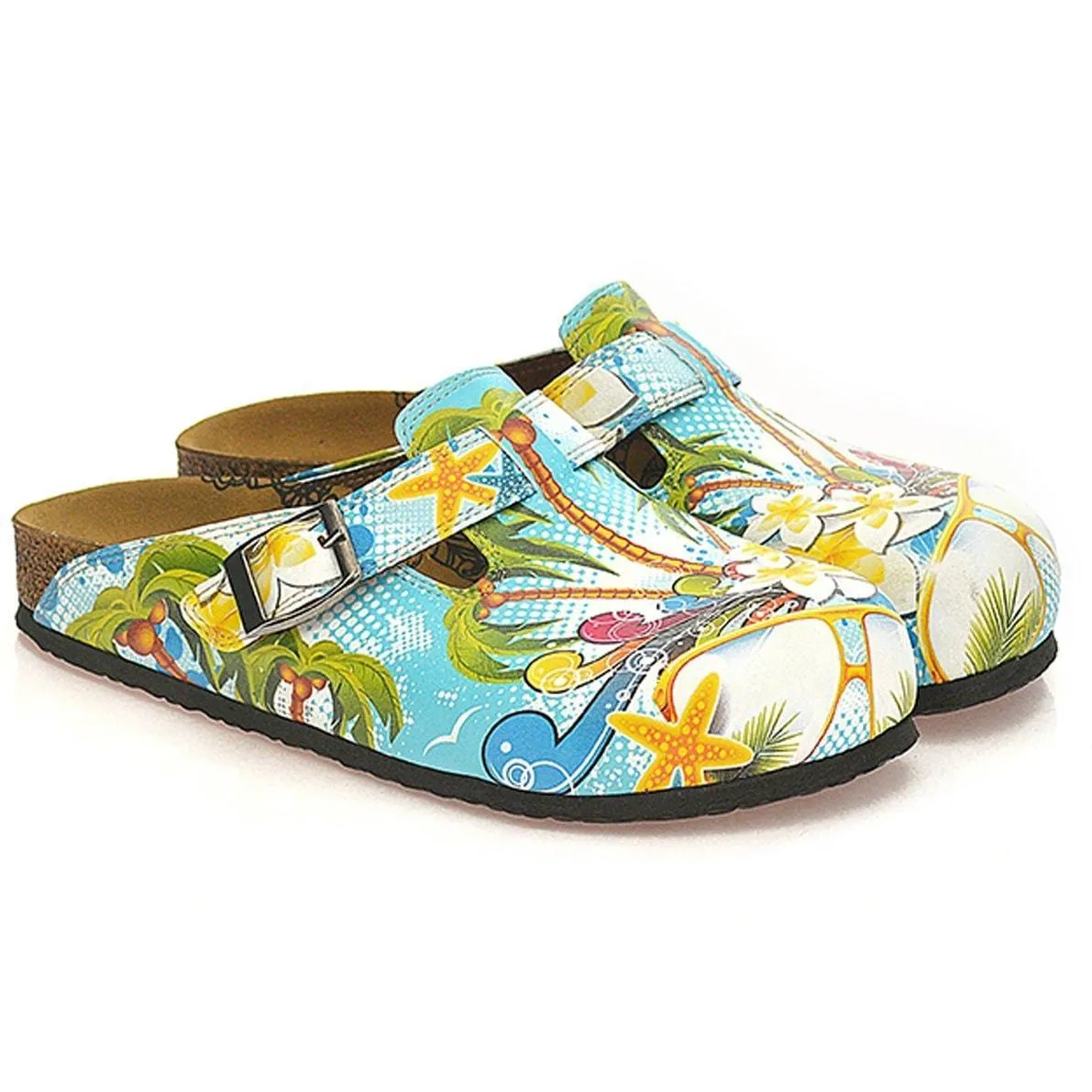 Blue & Yellow Tropical Clogs WCAL337