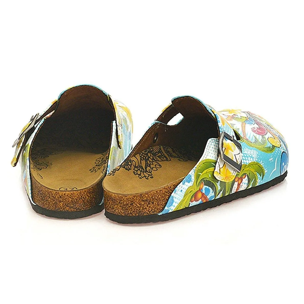 Blue & Yellow Tropical Clogs WCAL337
