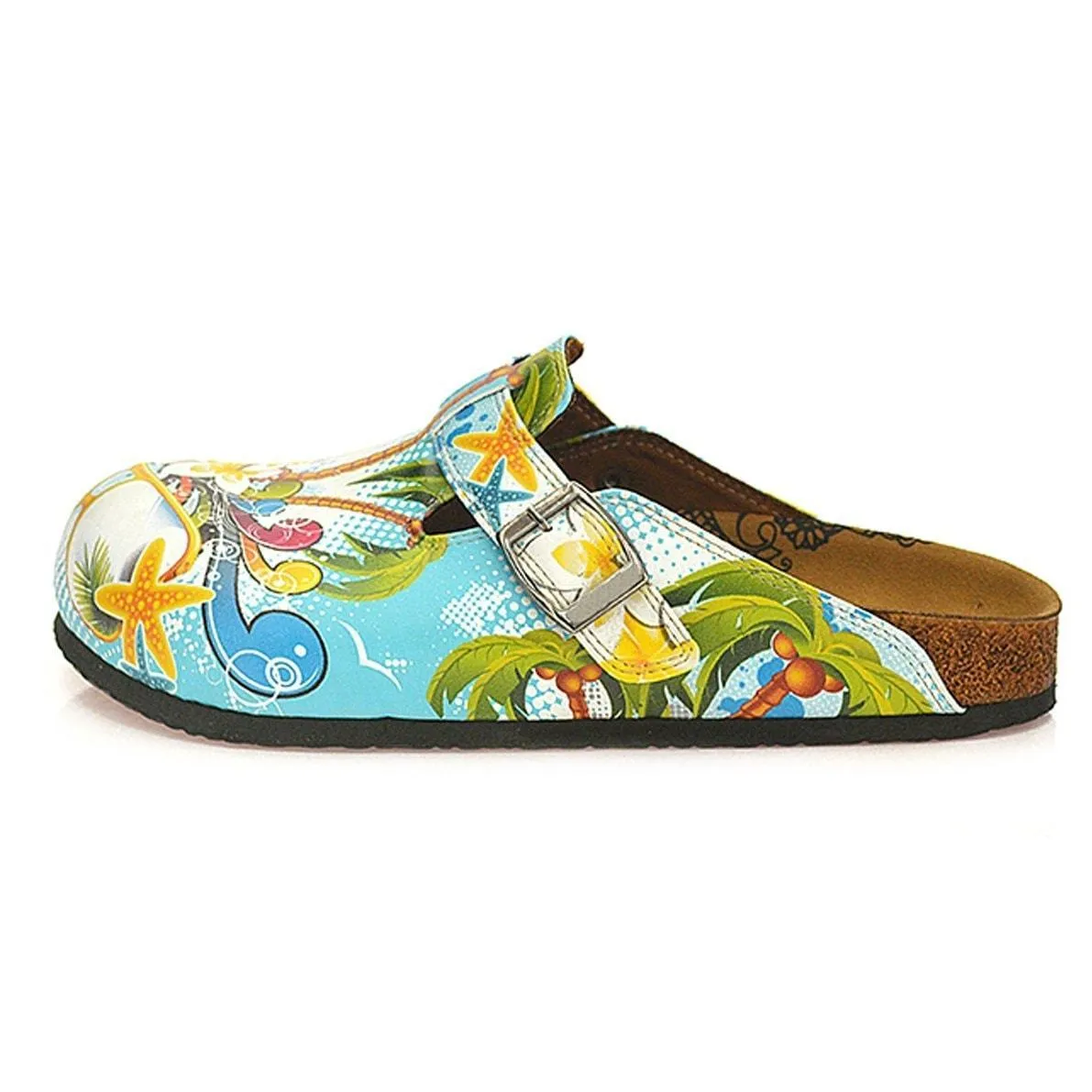 Blue & Yellow Tropical Clogs WCAL337