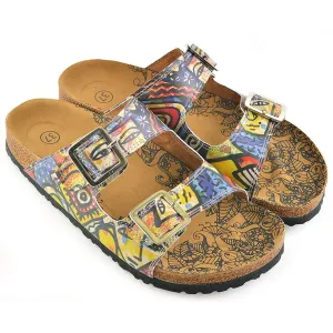 Blue Art Two-Strap Buckle Sandal CAL206