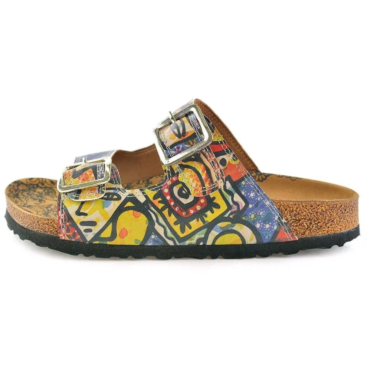 Blue Art Two-Strap Buckle Sandal CAL206
