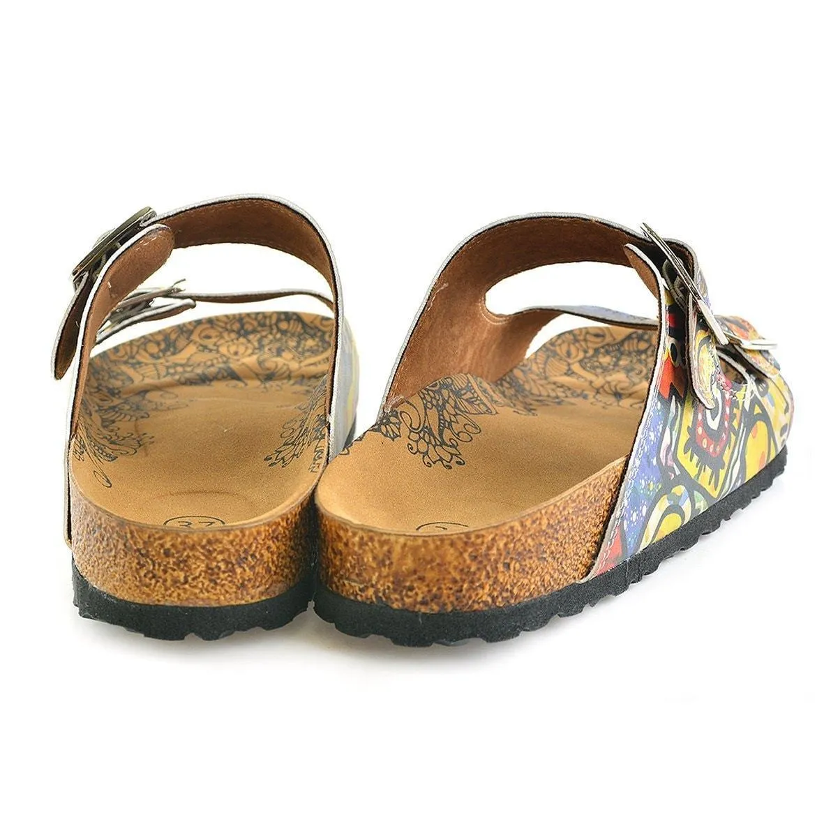 Blue Art Two-Strap Buckle Sandal CAL206
