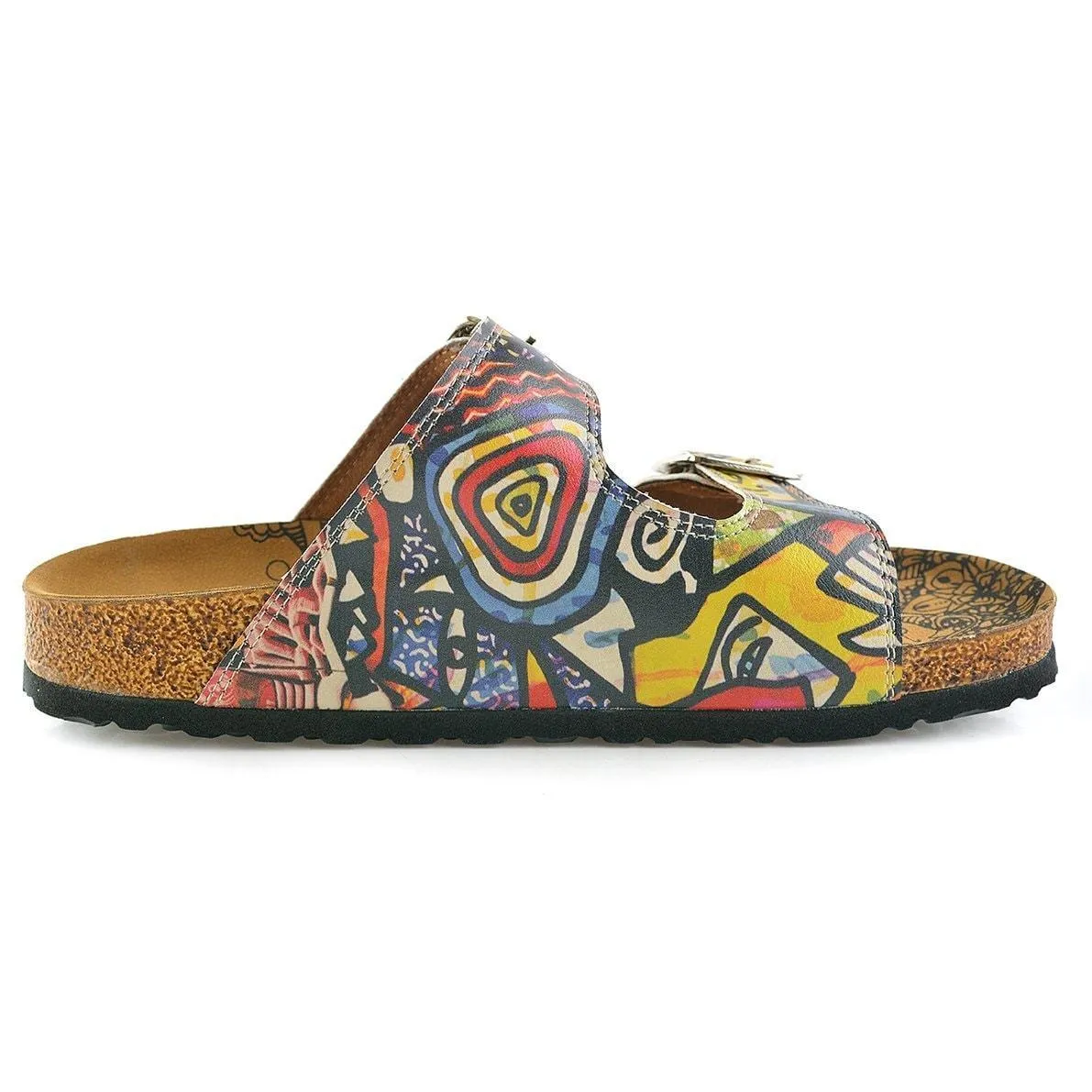 Blue Art Two-Strap Buckle Sandal CAL206