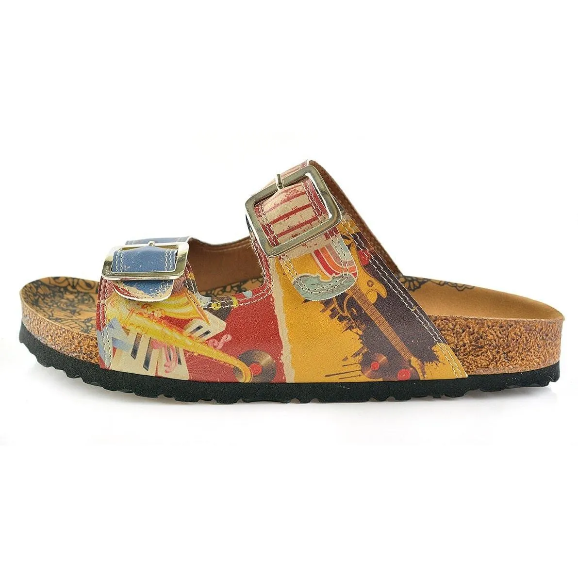 Blue Music Two-Strap Buckle Sandal CAL204