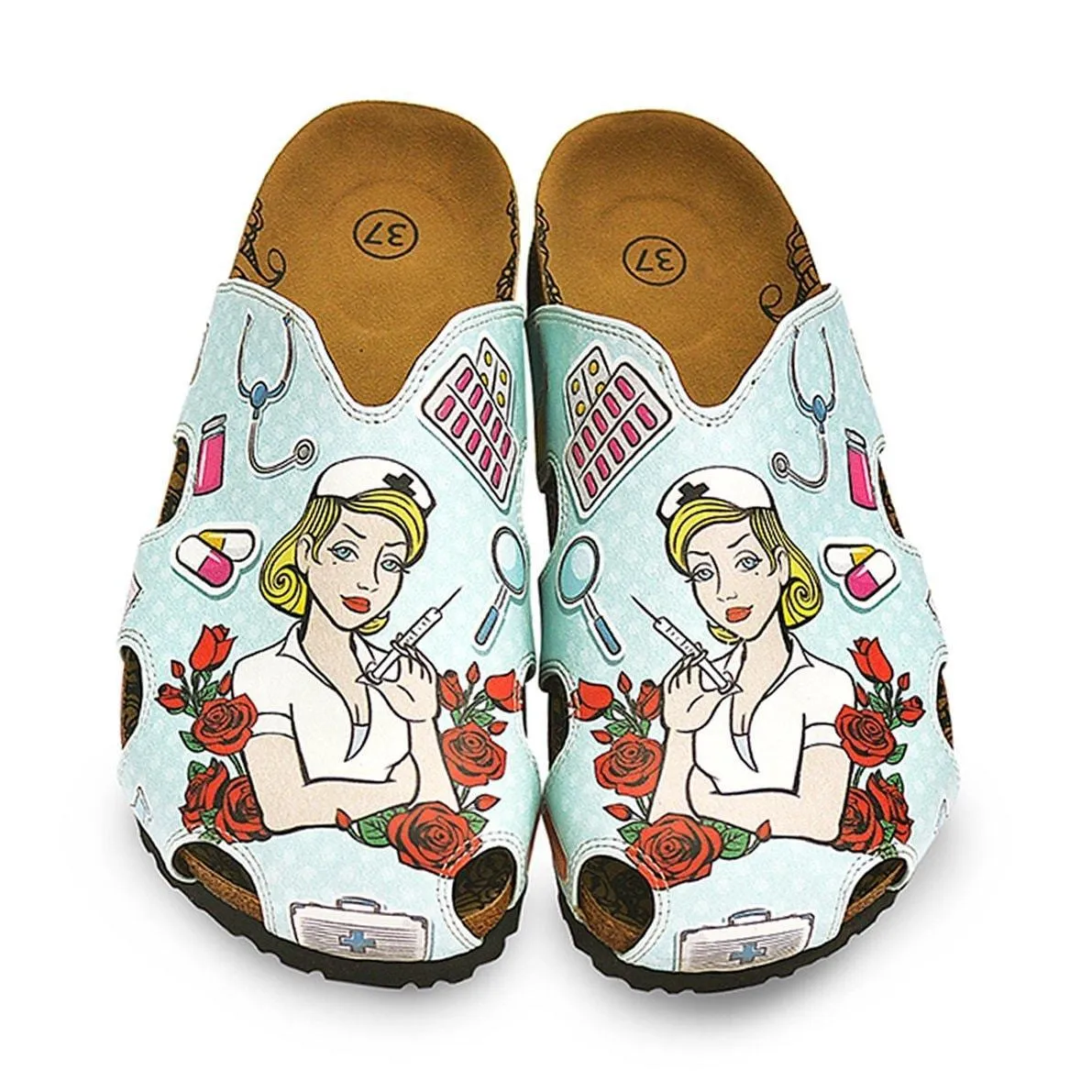Blue Nurse Clogs WCAL603