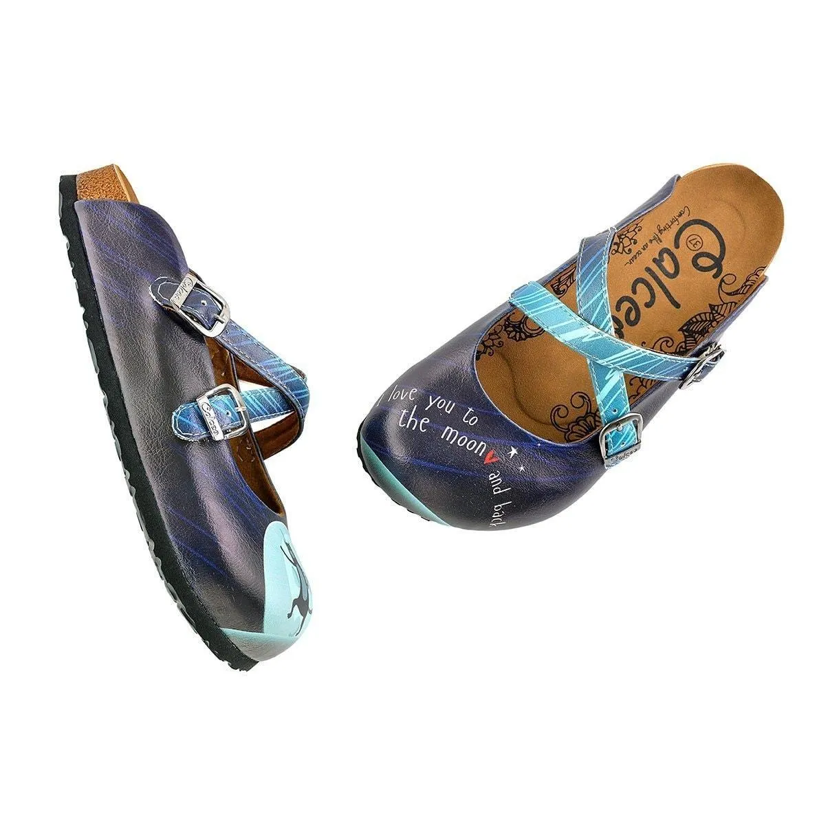 Blue "I Love You To The Moon & Back Clogs WCAL138