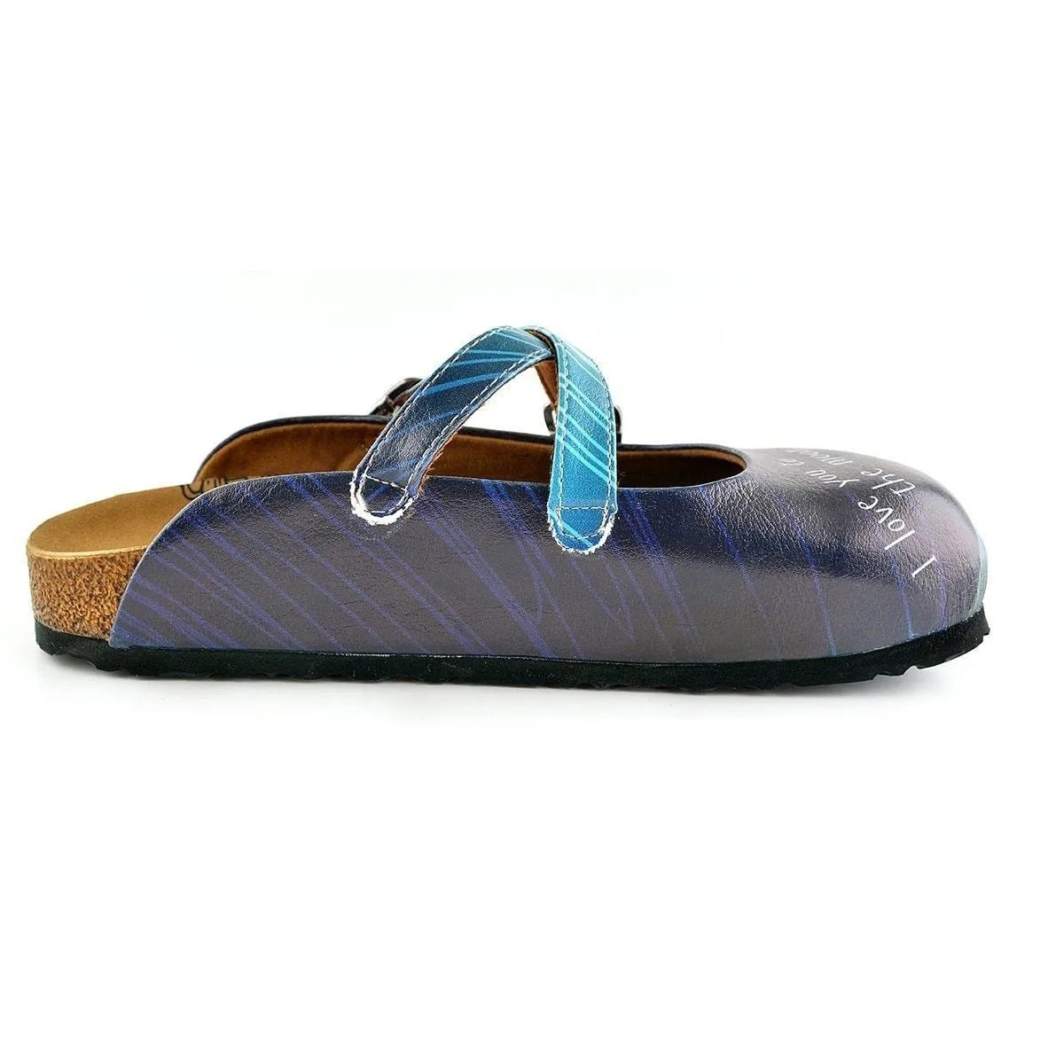 Blue "I Love You To The Moon & Back Clogs WCAL138