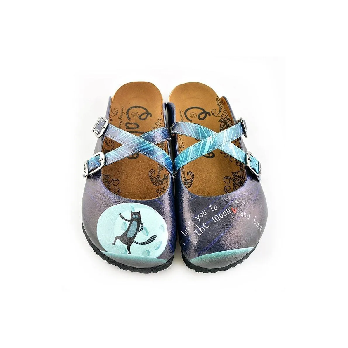 Blue "I Love You To The Moon & Back Clogs WCAL138