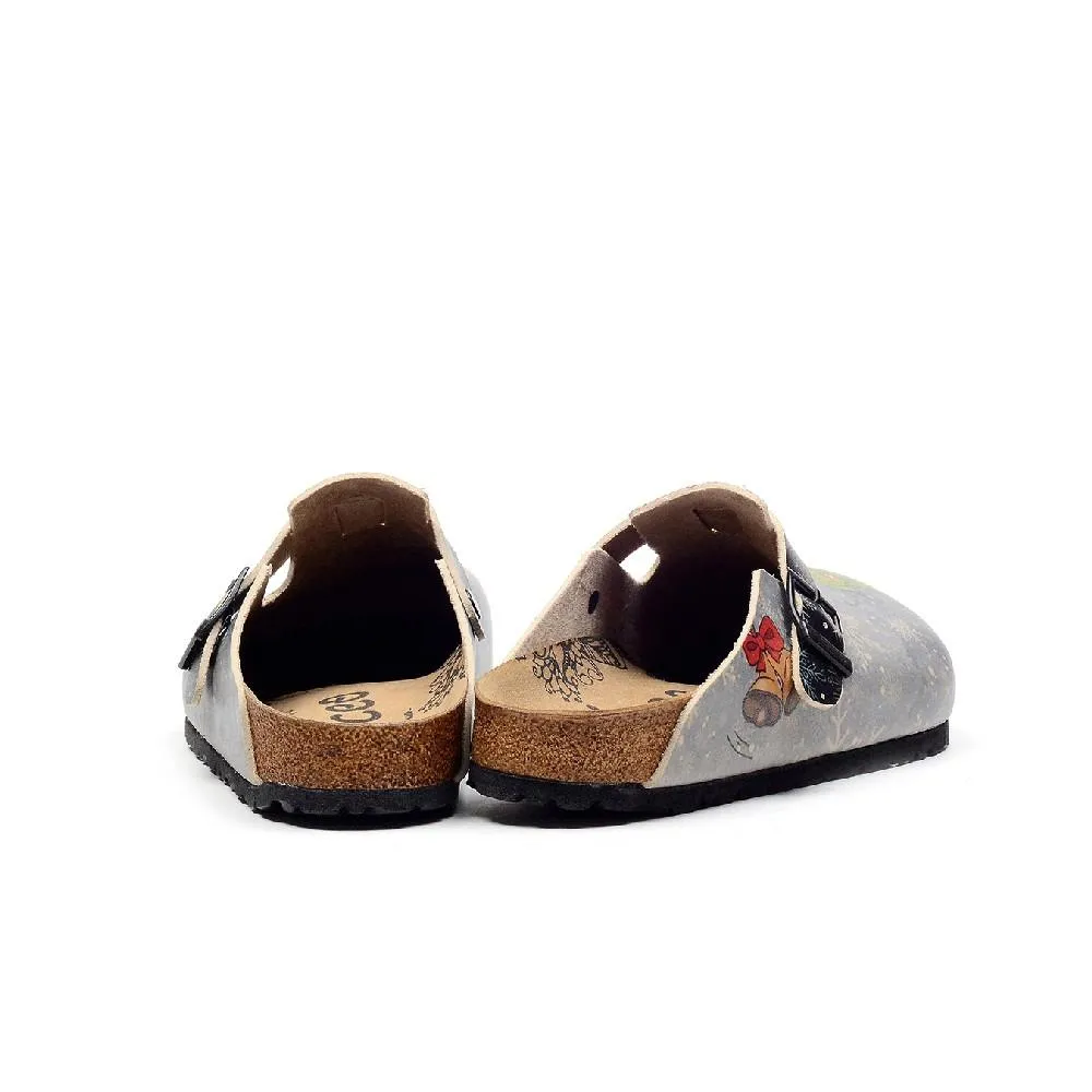 Blue Santa & Holiday Tree Printed Clogs - CAL3412