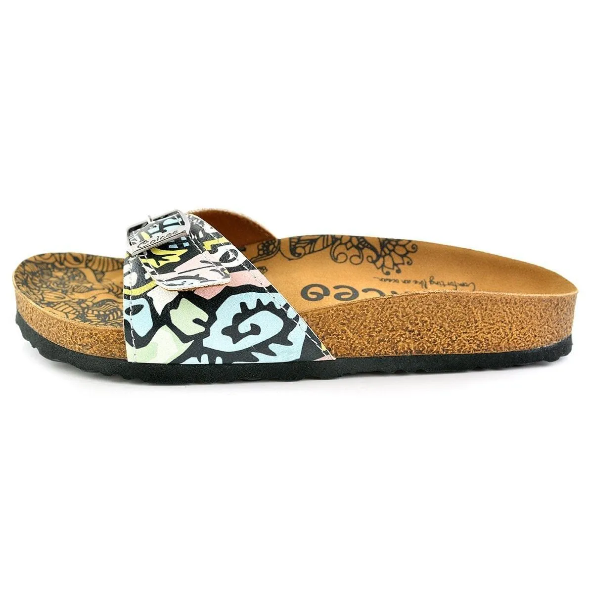 Blush & White Abstract Buckle-Accent Sandal CAL904