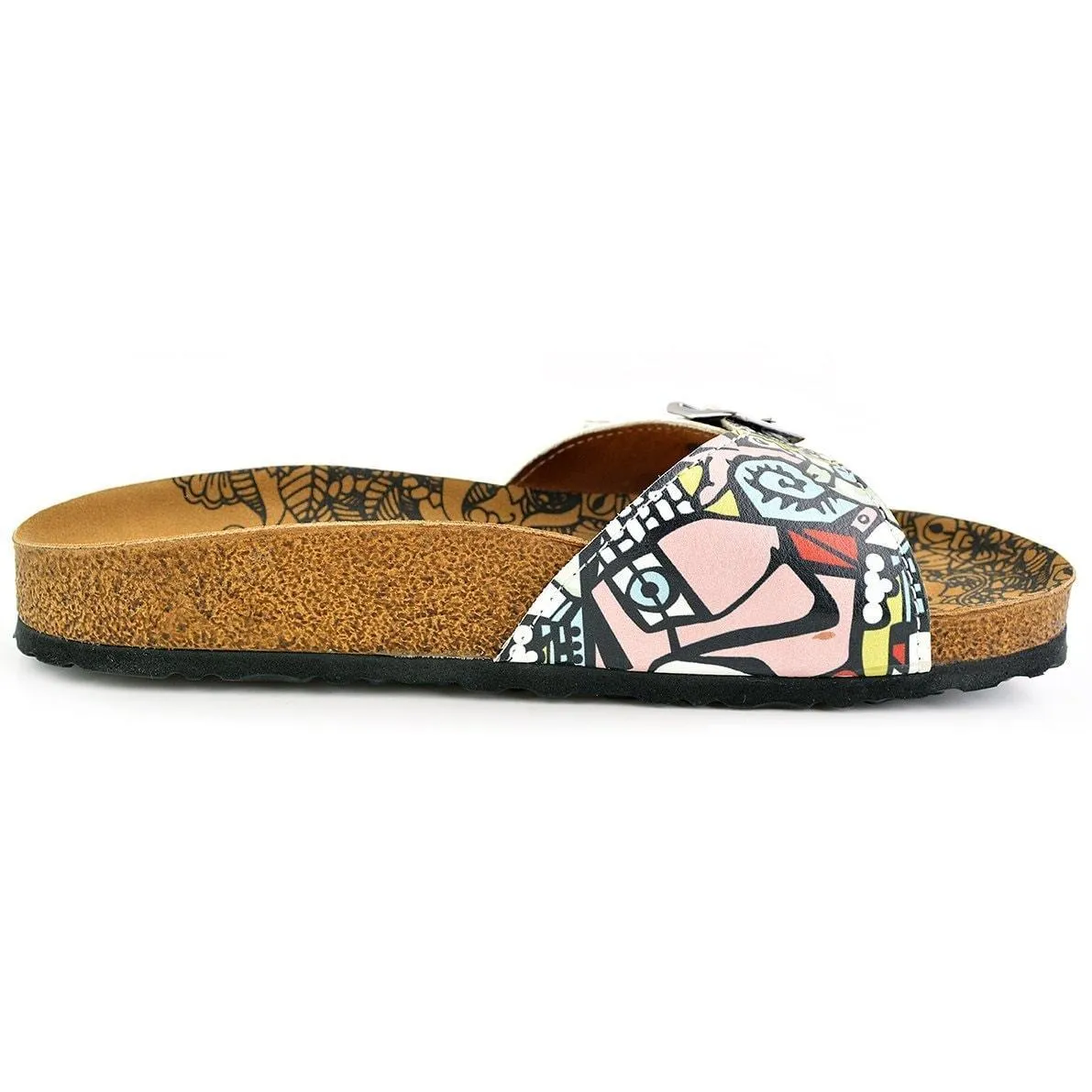 Blush & White Abstract Buckle-Accent Sandal CAL904