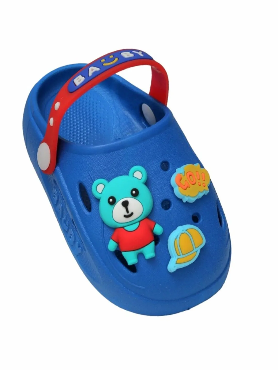 Boy's Animated Bear and Adventure Themed Clogs, Blue