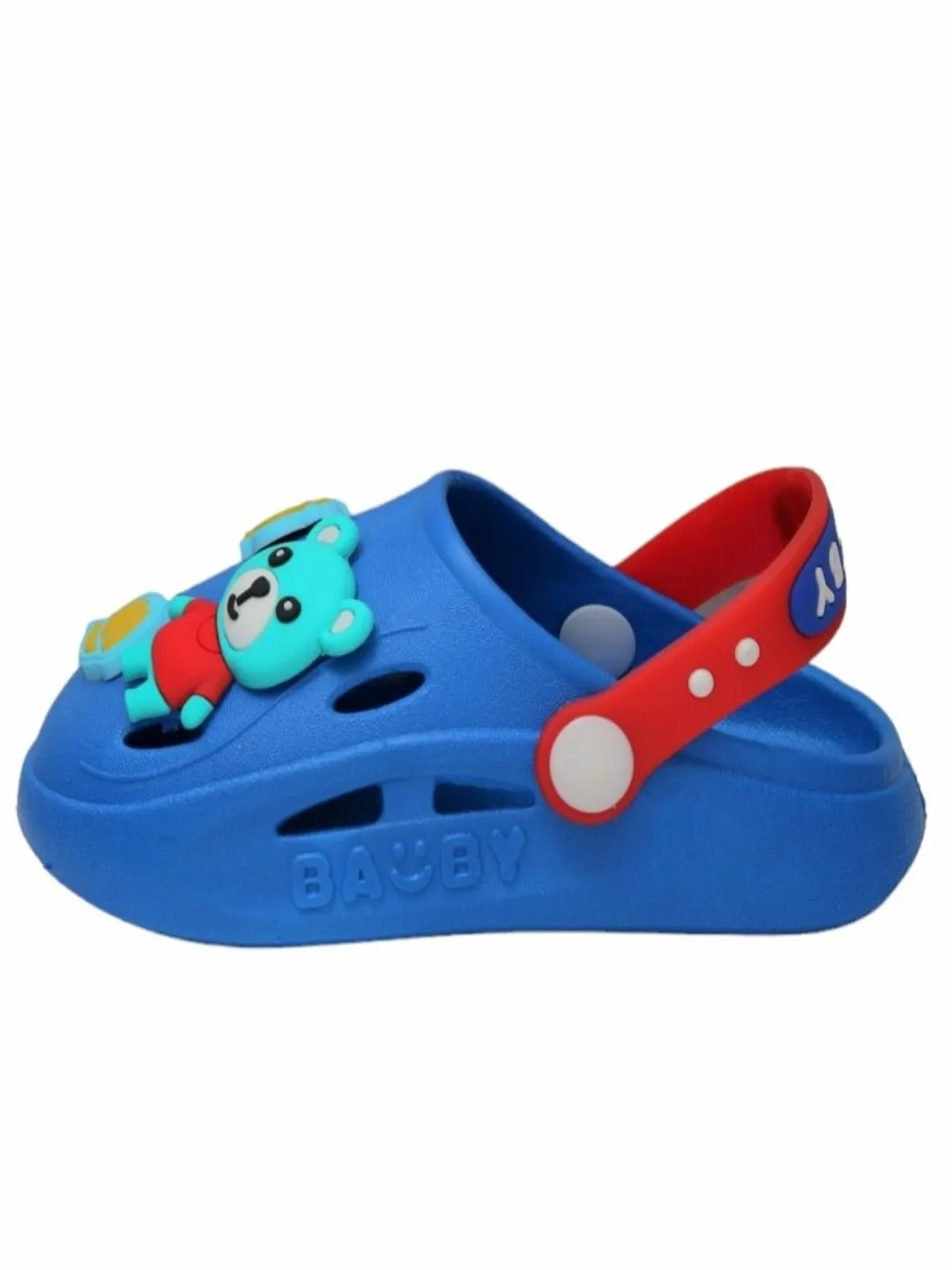 Boy's Animated Bear and Adventure Themed Clogs, Blue