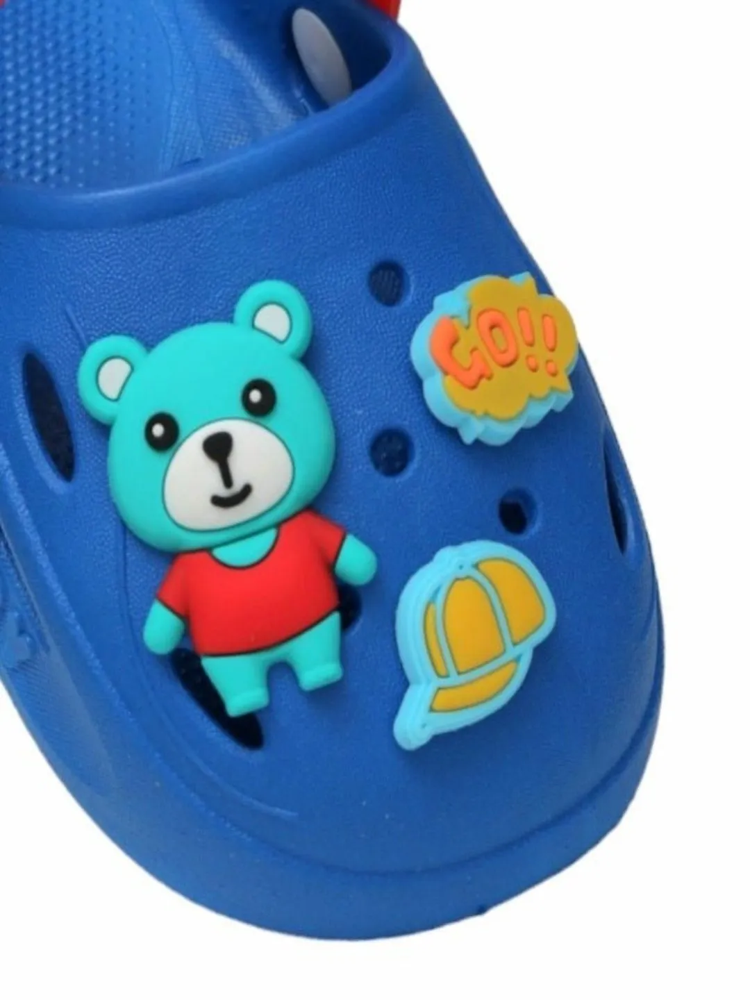 Boy's Animated Bear and Adventure Themed Clogs, Blue