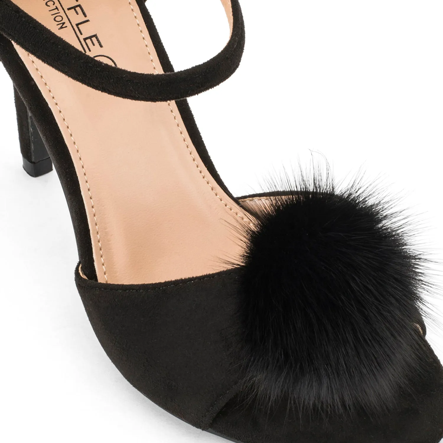 Bunny Ear Pom Pom Stiletto Sandal
