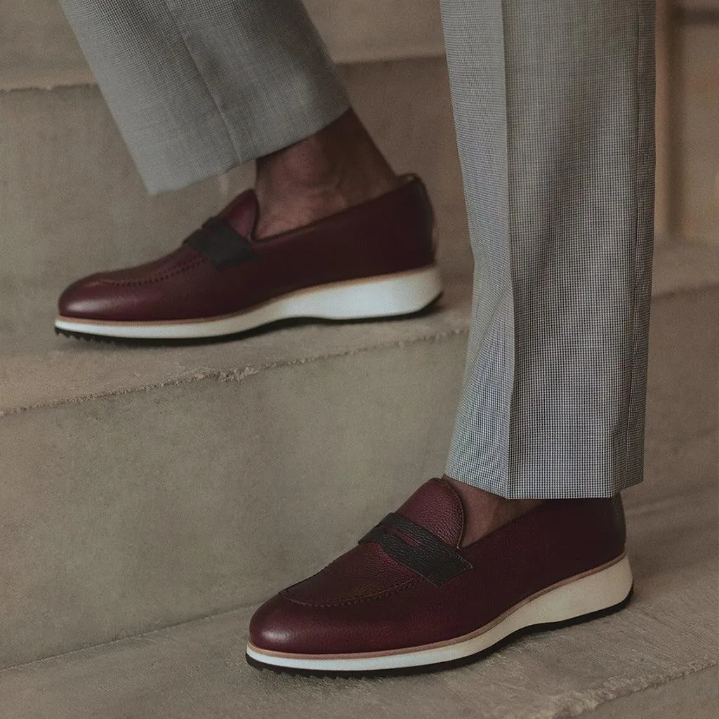 Burgundy Calf Leather Penny Loafer