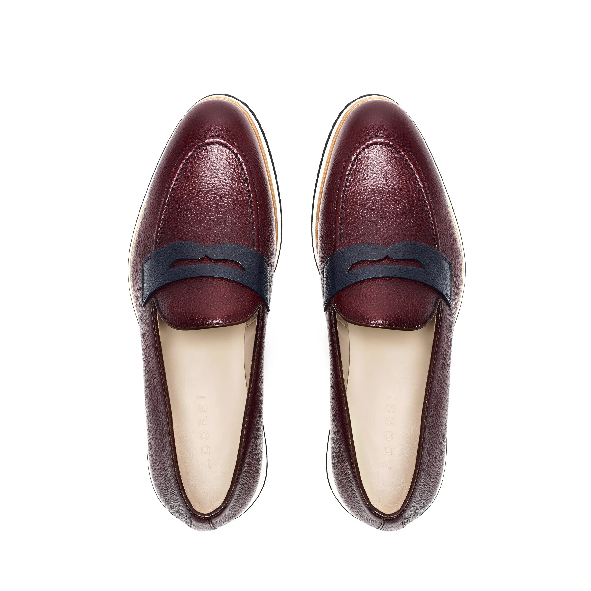 Burgundy Calf Leather Penny Loafer