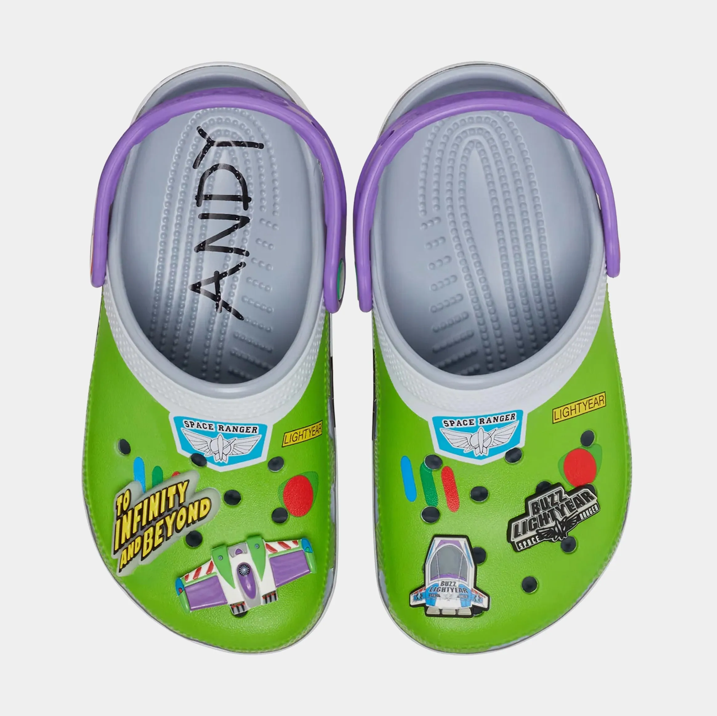Buzz Lightyear Classic Clog Preschool/Grade School Sandals (Green/White/Purple)